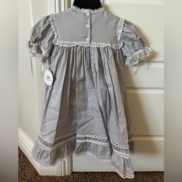 NWT! Toddler beautiful grey dress with white lace trim. Kept in plastic bag! - Picture 10 of 14